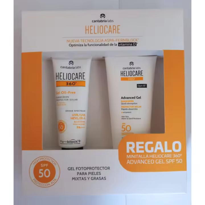 Heliocare Pack Gel oil Free spf50+ regalo minitalla Heliocare 360 advanced gel spf 50 - 1
