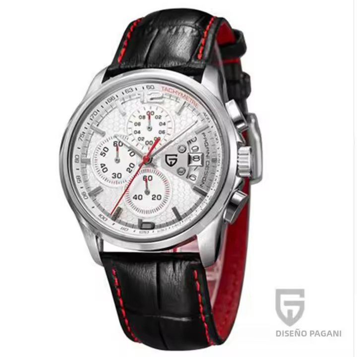 Reloj De Cuarzo Para Hombre PAGANI DESIGN PD-3306 Marca De Lujo Deportiva Militar Con Correa De Cuero Cronógrafo Resistente Al Choque Y Luz - 1