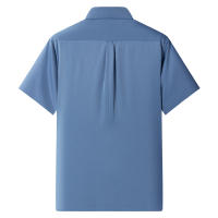 Camisa Social Negocios Para Hombre Antirugas Cuello En V Manga Corta Ajustada Con Bolsillo Blanco Tallas S-7XL Ropa Diaria - details 5
