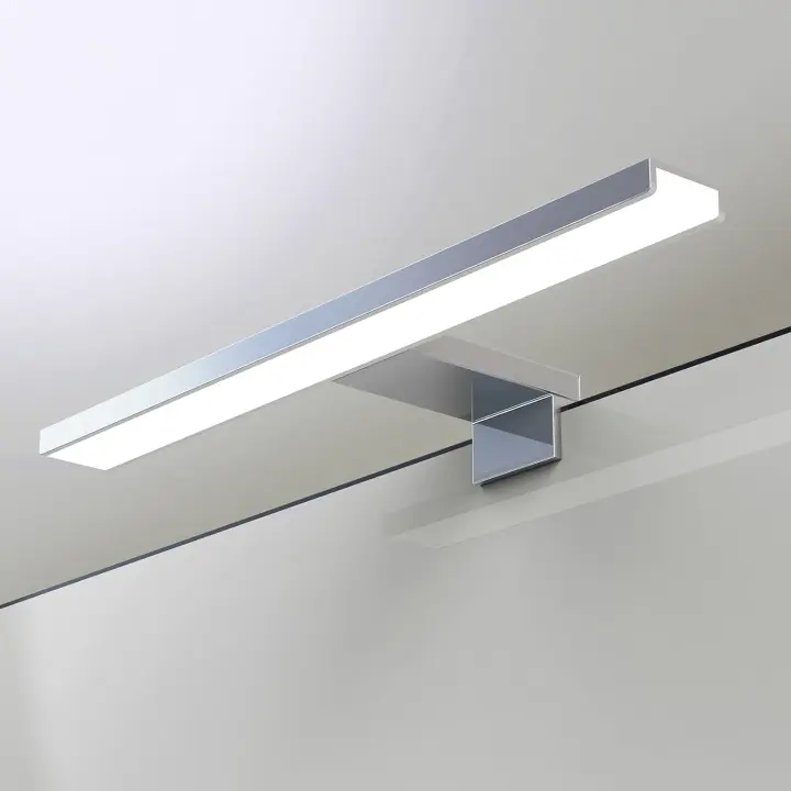 Lámpara de espejo de baño 30cm LED 6W 230 voltios Lámpara de espejo de baño 6000K Lámpara de espejo de baño 3 en 1 de aluminio completo Impermeable IP44 [Clase energética E] - 1