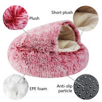 Cama De Gato Semi-Aislada Nido Caliente Sofá De Peluche Para Perro Casa Impermeable 2 Usos Cama Suave Para Mascotas Material De Fibra Lavable Mecánicamente - details 2
