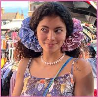 Scrunchies Pequeñas Para Mujer Diseño Veraniego Cuatro Capas Rayadas Algodón Puro Borde Extra Grande Lazo Para Cabello - details 4