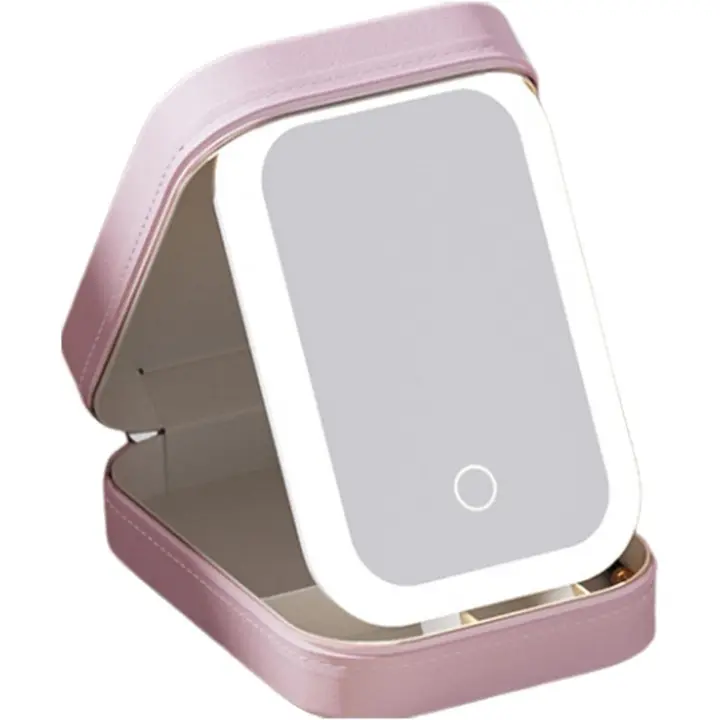 Bolsa de almacenamiento de Cosméticos with Espejo LED | Bolsa de maquillaje portátil con Luz, Bolsa de maquillaje de viaje - 1