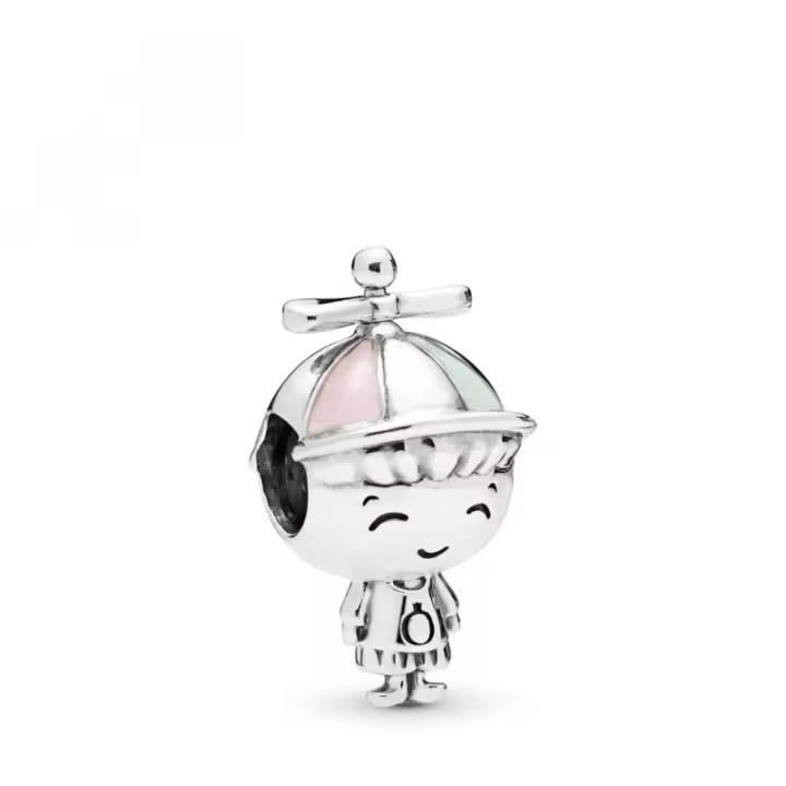Charm Pandora 798015ENMX niño plata con esmalte rosa y verde - 1