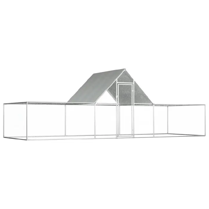 vidaXL GALLINERO ACERO GALVANIZADO 6X2X2 M - 1