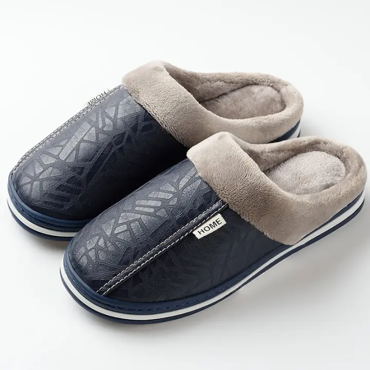 Zapatillas De Casa Para Hombre Antideslizantes Y Repelentes De Agua Suaves Y Adecuadas Para El Invierno Zapatos De Interior - 1