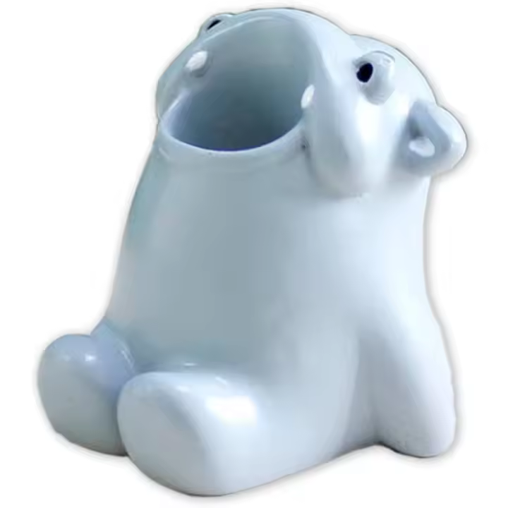 Creativo y encantador portacepillos de dientes con dibujos de animales, porta lápices para niños, porta lápices, contenedores, organizadores de viaje (Hippo Hippo) - 1