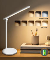 Aigostar lámpara escritorio LED, flexo de escritorio plegable con cable, batería recargable, 3 modos, 5 niveles de brillo, puerto tipo C, función de memoria, control táctil, flexible ajustable,blanco - details 5