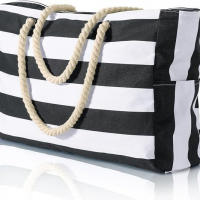Bolsas de playa para mujer, bolso grande impermeable con cremallera, bolso de playa, impermeable, resistente a la arena, bolso de piscina, bolso grande, verde claro - details 1