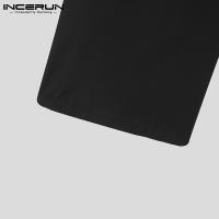 Nueva Conjunto De Ropa Para Hombres Estilo Musulmán Con Mangas Bajadas Pliegues Cuello Medio Media Longitud Pantalones Sueltos 2 Piezas Tallas S-5XL INCERUN 2024 - details 16