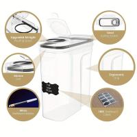 Juego De 3 Contenedores De Almacenamiento Para Cereales Airtight BPA Free Limpieza En Lavavajillas Con Bolígrafo Y Etiquetas Capacidad 2.5L/4L - details 4