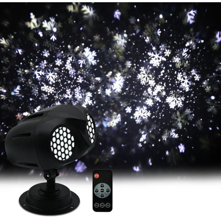 Proyector Navideño, Proyeector Navideño para Exterior con mando a distancia, Luz LED de COPO de Montaña, decoración interior con Efecto Nevada - 1