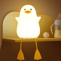 Lámpara Nocturna LED Para Niños Con Sensor De Toque Recargable Por USB Tema De Animales Como Pájaro/Cerdito/Ganso Material De Silicona/Madera Luz De Dormir Para Habitación - details 5