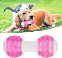 Perro Molar Juguete, Durable Juguete Mida Resistente Pet Molar Limpieza Dientes Juguetes Barbell Forma Mascotas Suministros para Varios Tipos de Perros (Rosa) - details 1