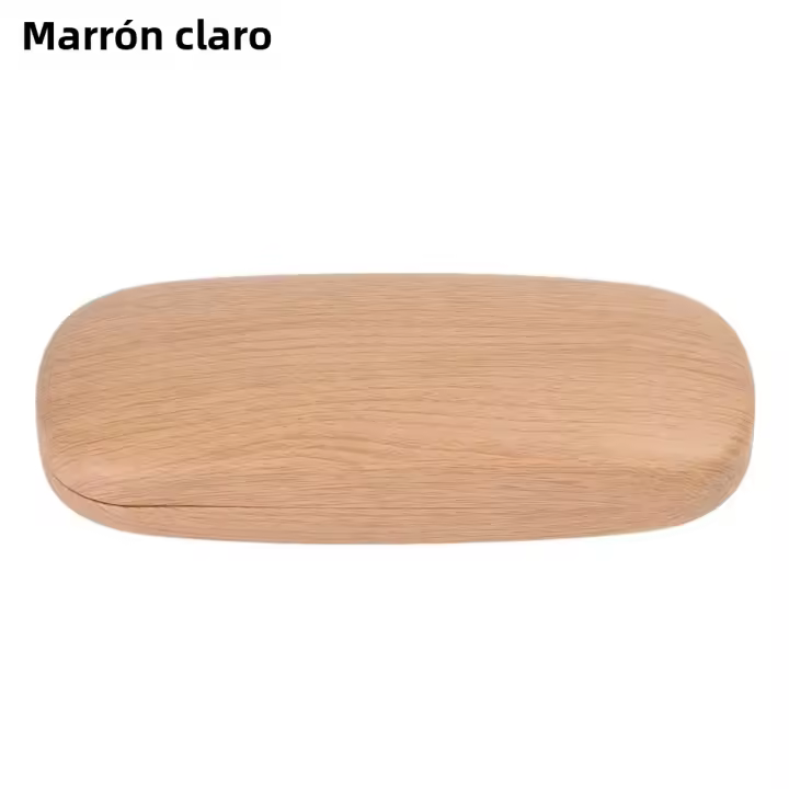 Estuche Protector De Gafas Con Diseño De Madera Y Grano Estilo Flip-Eye Caja De Almacenamiento Para Ópticas Con Linterna De Terciopelo Unisex - 1