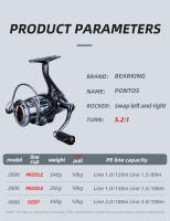 BEARKING PT Serie 7+1BB 5.2:1 Carrete De Pesca Sistema De Deslizamiento 12kg Potencia Máxima Rueda De Girado Anillo Profundo - details 3