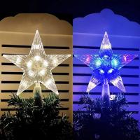 Estrella De Navidad LED 15CM Para Adornos De Árbol De Navidad Con Batería Decoración Doméstica Para Año Nuevo 2025 - details 4