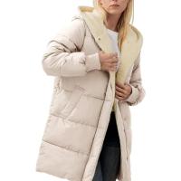 Abrigo largo acolchado con forro de piel de oveja, chaqueta de invierno para mujer con capucha y bolsillos, talla grande 2025 - details 1