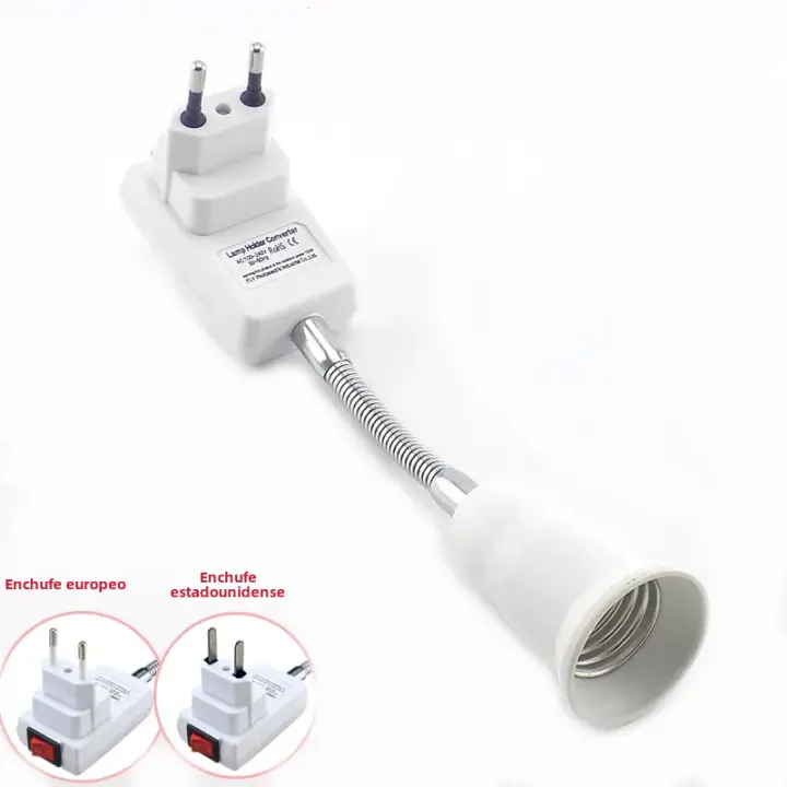 Adaptador De Bombilla E27 Base De Lámpara Flexible Con Enchufe EU/US Soporte Para Luz Adaptador De Bombilla Ahorradora De Energía Con Interruptor - 1