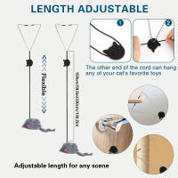 Juguete Interactivo Para Gatos Retráctil Con Pluma Juguetes De Enseñanza Para Gatos Domésticos Juguetes De Persecución Para Gatos Juguetes Telescopio Para Gatos Con Aroma De Catnip - details 4