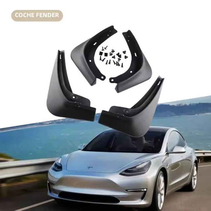 4Pcs/set Guardias De Barro Para Tesla Model 3 2016-2021 2022 2023+ Defensas Antisalpicaduras Delanteras Y Traseras Para Rueda - 1