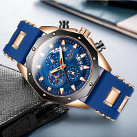 Reloj De Pulsera De Lujo LIGE Para Hombre Cuarzo Deportivo Resistente Al Agua Con Correa De Silicona Y Función Cronógrafo - details 1
