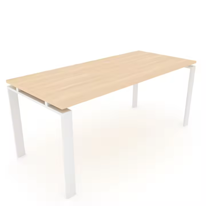 OFICIT Mesa Escritorio con madera color Haya y patas CLASSIC color blanco. Ideal para Estudio, Trabajo, Despacho, Oficina - 1