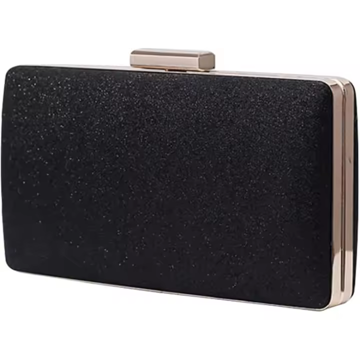 Bolso de Noche Dorado Clutch de Embrague Mujeres y Señoras Fiesta Cartera de Mano Bandolera Brilliant with Cadena para Ceremonia Boda Novia (Gold) - 1