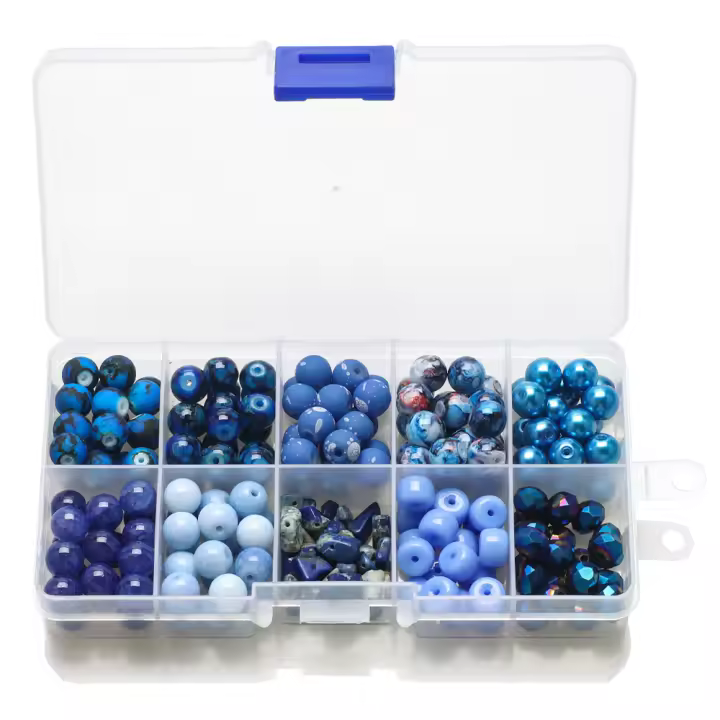 200Pcs/Box Aretes De Vidrio Colorido De 8MM Con Forma Redonda Para Creación De Joyería DIY Pulseras Collares Encantos - 1
