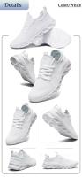 Zapatos Deportivos Casuales Para Mujer Zapatillas Ligeros Blancas Y Negras Transpirables De Malla Adecuados Para Correr Y Jugar Tenis Outdoor - details 12