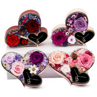Nuevo estil para el día de la Madre, Día de San Valentín, joyero en forma de corazón, Caja de regalo con Rosa eterna Flor - details 2