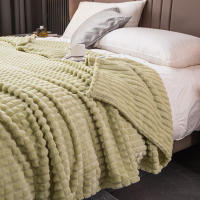 Manta De Punto Elegante Con Cuadros - Cómoda Y Cálida Todo El Año, Faux Peluche De Conejo Hipoalergénico Trae El Confort De Casa - details 10