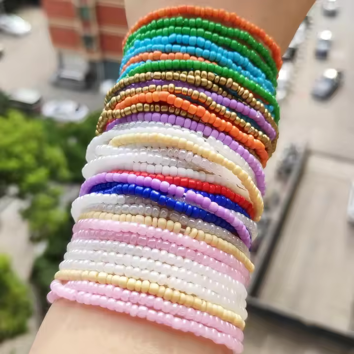 Vedawas Pulsera Bohemia Hecha a Mano Colorida Para Mujer Conjunto De 10/20/30/40/50 Piezas Accesorios Lindos Para Fiesta De Playa Vacaciones - 1
