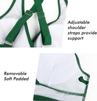 Trajes de baño de dos piezas para mujer, bikini cruzado frontal, cintura alta, parte inferior, control de abdomen, trajes de baño con estampado vintage. - details 4