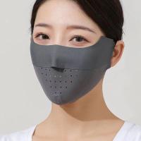 Máscara Facial De Seda Hielo Para Mujer Protección Solar Alta Calidad Color Sólido Transpirable Para Ciclismo Caza Correr Y Deportes Al Aire Libre - details 1