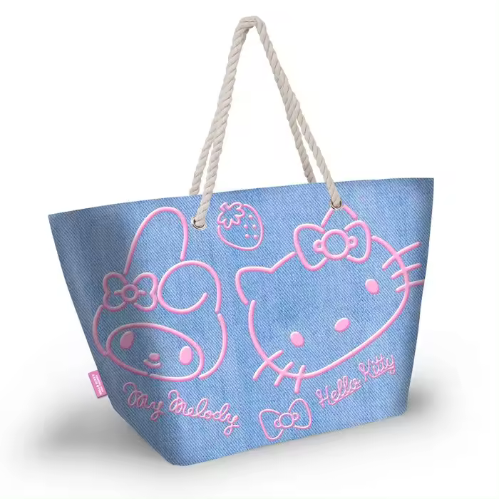 KARACTERMANIA BOLSO DE PLAYA SOLEIL HELLO KITTY DENIM DENIM 17x52x37 Cms. - 1