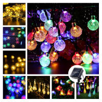 Luces De Cadena Solar Para Exterior 20 LED Con 8 Modos Impermeables Luz De Patio Para Decoración De Jardín Y Fiesta - details 1