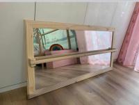 Nenitus Espejo Montessori con barra para bebes, espejo Montessori de madera, 100x60cm con barra regulable en 3 alturas, espejo de seguridad irrompible, madera o blanco - details 0