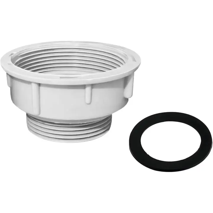 Qrity - 1 pieza de accesorio para tubería de desagüe de fregadero de cocina, rosca hembra de 60 mm a rosca macho de 47 mm, reductor para sifón y trampa de olores - 1