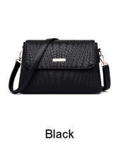 Bolso De Hombro Negro Para Mujer De Cuero PU Color Sólido Bolso Cruzado Mensajero Monedero Mano Bolsos De Moda - details 1