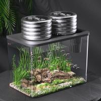 Acuario Transparente Con Tapa Y Resistentes a Caídas Para Peces Y Tortugas Material PET+ABS Decoración De Hydroponia Para El Hogar - details 4