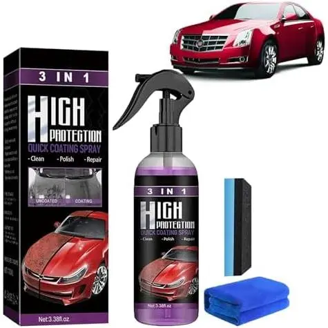 Spray, Revestimiento cerámico, Revestimiento rápido de cerámica para automóvil, Spray de revestimiento rápido para automóvil 3 en 1 de alta protección (1 unidad-30 ml) - 1