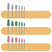 Set De 6 Piezas De Cabezas De Molienda Para Manicura En Silicona Herramientas De Lijado Y Pulido Para Uñas Combinación De Plástico - details 2