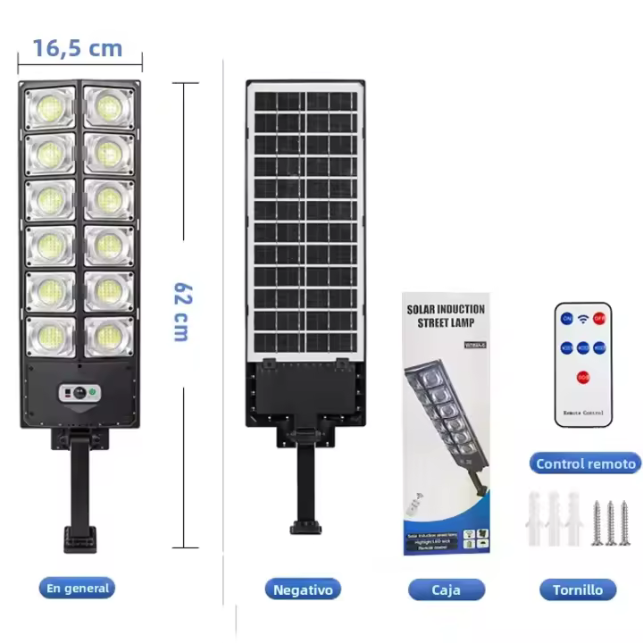 Lámpara Solar LED Para Calle Exterior 3 Modos Impermeable Con Control Remoto Sistema De Iluminación Solar Para Jardín - 1