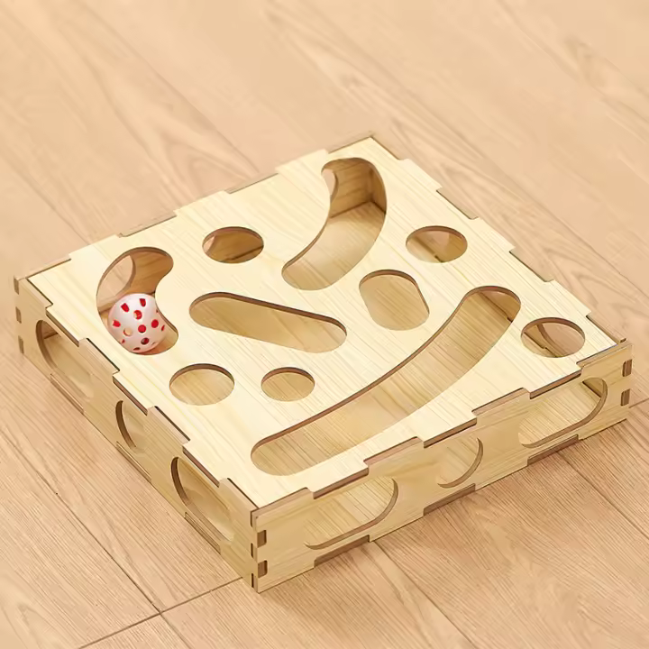 Juguete Para Gatos Rueda Giratoria Y Ratón De Pelota Juego De Puzzle Con Palillo Telescopio Almohadilla De Arañado Self Hi Leaker Para Sofocación - 1