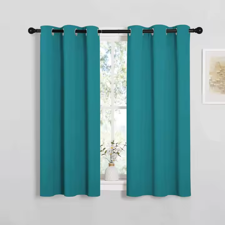 Habitación de 45 Pies de Ancho - Cortinas de Techo Opacas Verdes Azuladas - 1