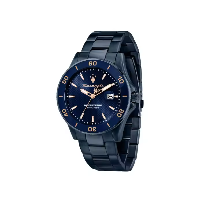 Maserati Reloj Hombre Competizione 43mm 3h Blue Dial Blue Br Acero 10 Atm - 1