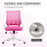 HOMCOM Silla de Oficina de Malla Silla de Escritorio Giratoria con Altura Ajustable Función de Basculante Soporte Lumbar y Reposabrazos Silla para Estudio Carga 120 kg Azul Claro - details 3