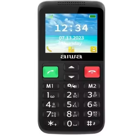 Teléfono Móvil Aiwa FPH-S200-2G para Personas Mayores/ Negro - 1