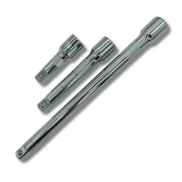 AC Tools Juego de 3 Alargos para Carraca 1/2 - Longitudes 75 125 250mm - 1